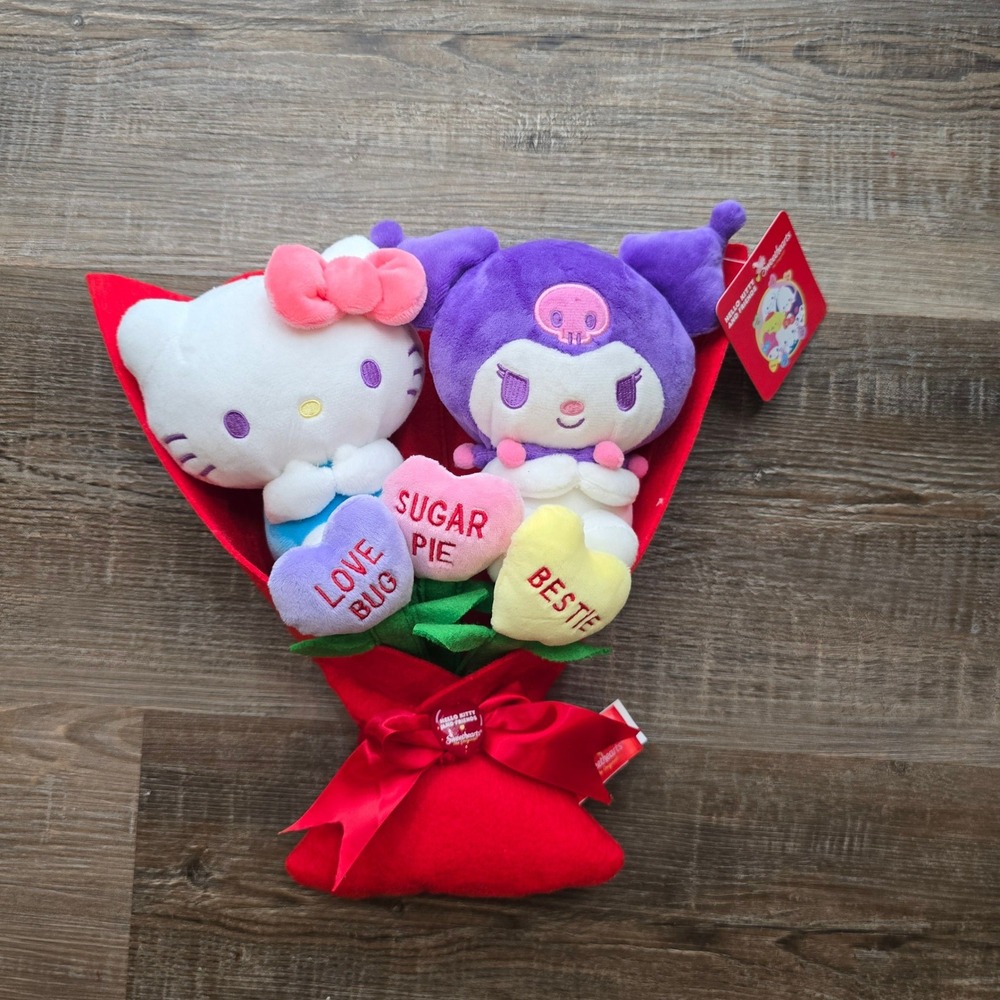 New Sanrio Hello Kitty Kuromi Plush Bouquet Sweethearts Valentine Gift Kawaii